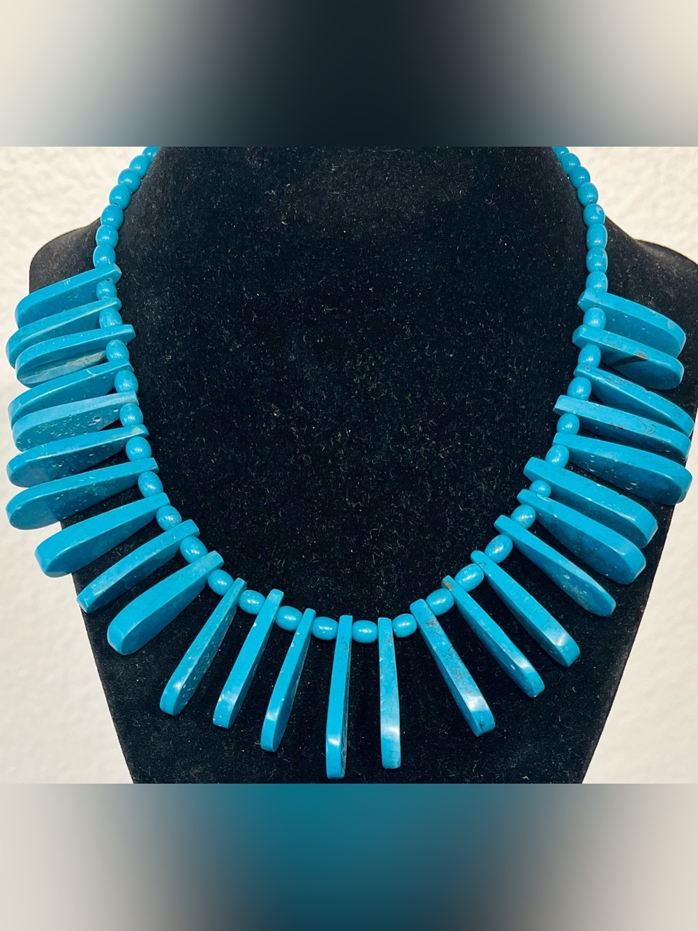 Vintage Turquoise Statement Spike Bib Necklace